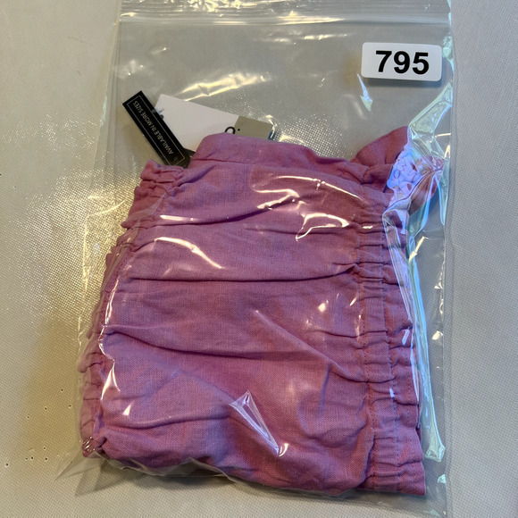 BP Crop Top‎ Ruffle Strap Pink Linen Blend Summer Sleeveless Shirt S - Picture 10 of 10